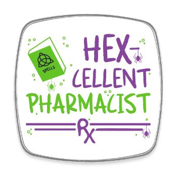 Pharmacien Halloween - Magnet carré - blanc - Devant