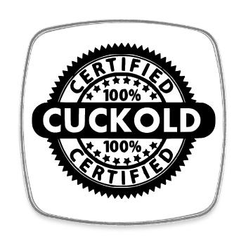 certified cuckold - Square fridge magnet - white - Front