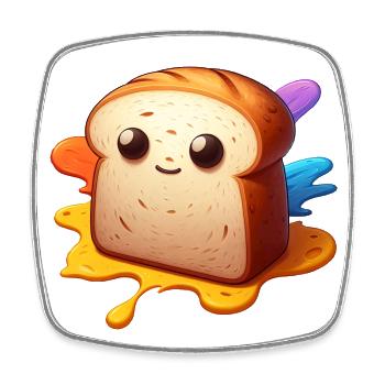 Bread Toast Sandwich Cute Face Baker - Square fridge magnet - white - Front