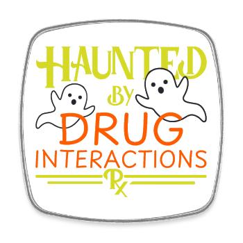 Pharmacy Halloween | Haunted - Square fridge magnet - white - Front
