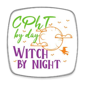 CPhT Halloween | Witch by night - Viereckiger Kühlschrankmagnet - Weiß - Vorne