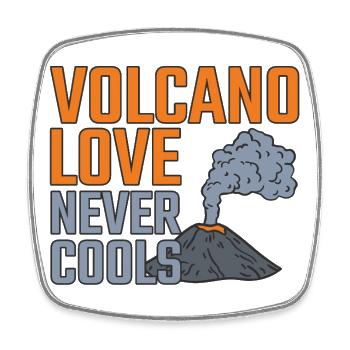 Volcanology Volcano Love Volcanologist - Viereckiger Kühlschrankmagnet - Weiß - Vorne