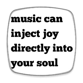 Music & Joy – Music touches the soul - Square fridge magnet - white - Front