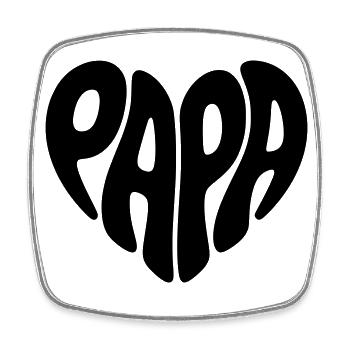Papa Herz Form Vater Herzform Vatertag Geschenk - Viereckiger Kühlschrankmagnet - Weiß - Vorne