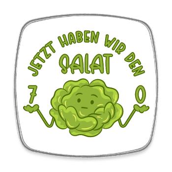 70 Jetzt haben wir den Salat - 70. Geburtstag - Viereckiger Kühlschrankmagnet - Weiß - Vorne