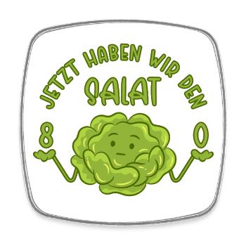 80 Jetzt haben wir den Salat - 80. Geburtstag - Viereckiger Kühlschrankmagnet - Weiß - Vorne