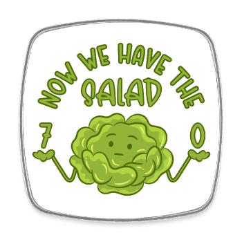 70 Now we have the salad - Geschenk 70. Geburtstag - Viereckiger Kühlschrankmagnet - Weiß - Vorne