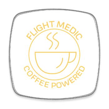 Flight Medic Sauvetage aérien alimenté au café - Magnet carré - blanc - Devant