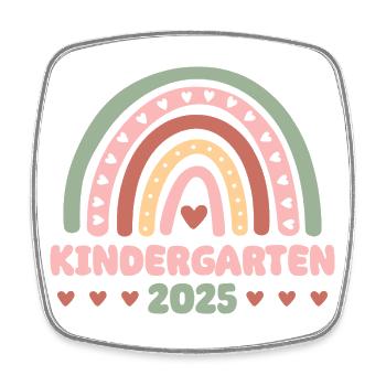 Regenbogen Kindergartenkind 2025 Kindergarten - Viereckiger Kühlschrankmagnet - Weiß - Vorne
