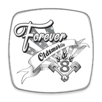 Forever V8 - Square fridge magnet - white - Front