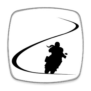Kurve Tourer Motorradfahrerin Reiseenduro Frau - Viereckiger Kühlschrankmagnet - Weiß - Vorne