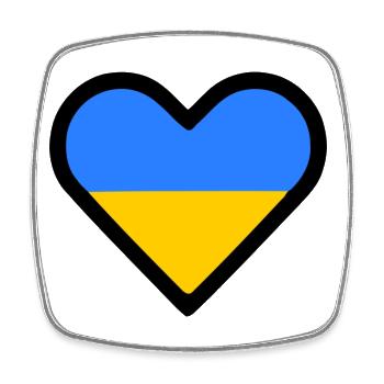 Ukraine - Viereckiger Kühlschrankmagnet - Weiß - Vorne