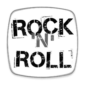 Rock 'n' Roll - Viereckiger Kühlschrankmagnet - Weiß - Vorne
