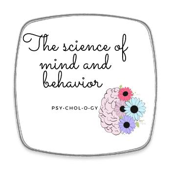 Psychologie - Magnet carré - blanc - Devant