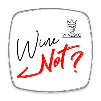 Winegod lustiger Spruch Wein - Viereckiger Kühlschrankmagnet - Weiß - Vorne
