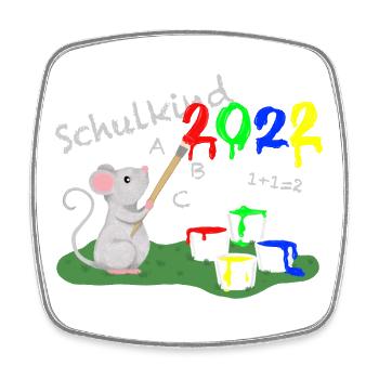 Schulkind 2022 - Viereckiger Kühlschrankmagnet - Weiß - Vorne