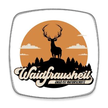Waidfrausheil | Farben änderbar - Viereckiger Kühlschrankmagnet - Weiß - Vorne