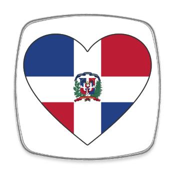 Cœur de drapeau dominicain - Magnet carré - blanc - Devant