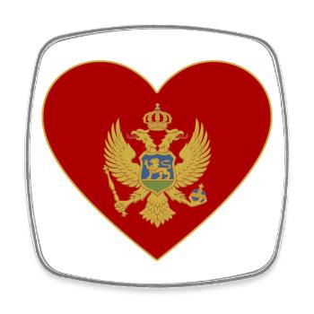 Montenegro Flagge Herz - Viereckiger Kühlschrankmagnet - Weiß - Vorne