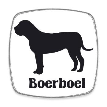 Boerboel Silhouette - Viereckiger Kühlschrankmagnet - Weiß - Vorne