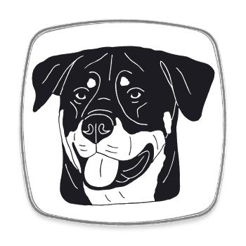 Rottweiler - Viereckiger Kühlschrankmagnet - Weiß - Vorne