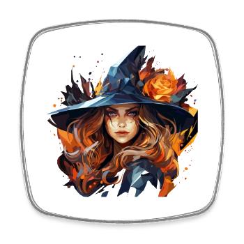 Beautiful Witch Polygon - Square fridge magnet - white - Front