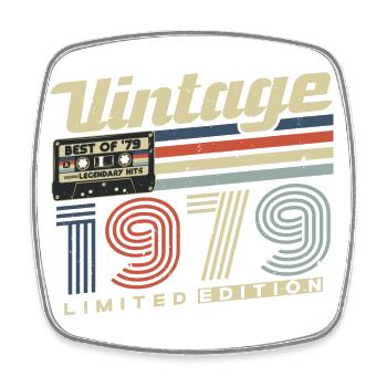 Vintage 1979 Vintage anniversaire rétro cadeau - Magnet carré - blanc - Devant