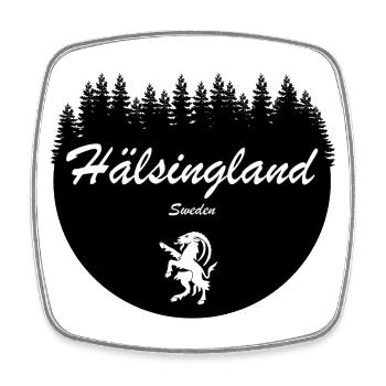 Hälsingland Schweden Aufkleber Urlaub Bock - Viereckiger Kühlschrankmagnet - Weiß - Vorne