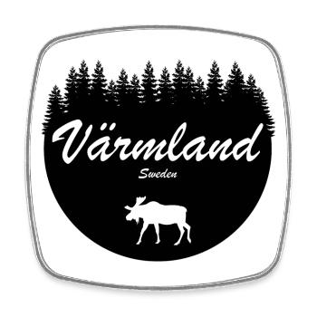 Värmland Schweden Aufkleber Urlaub Elch Norden - Viereckiger Kühlschrankmagnet - Weiß - Vorne