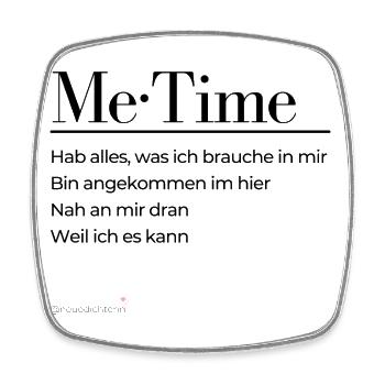 Me-Time - schwarze Schrift - Viereckiger Kühlschrankmagnet - Weiß - Vorne