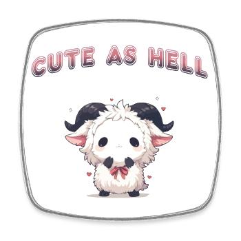 Cute As Hell - Square fridge magnet - white - Front