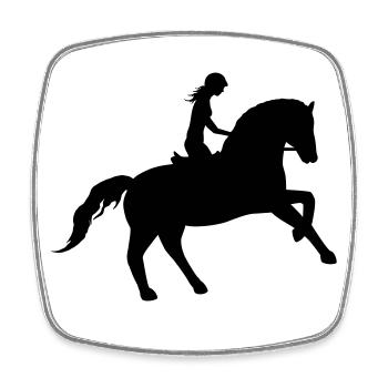 Rider and horse united - Square fridge magnet - white - Front