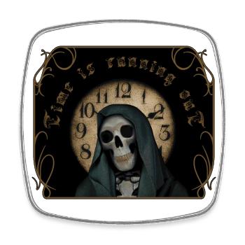 Reaper die Zeit läuft ab - Viereckiger Kühlschrankmagnet - Weiß - Vorne