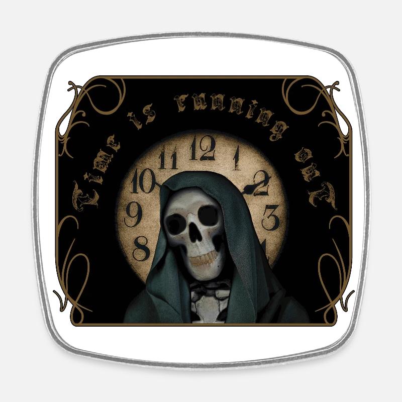 Reaper time is running out - Square fridge magnet - white