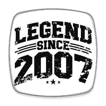 Legend Since 2007 Cadeau d’anniversaire vintage - Magnet carré - blanc - Devant