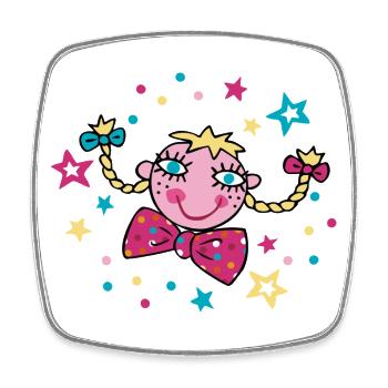 Carnival Confetti Girl - Square fridge magnet - white - Front