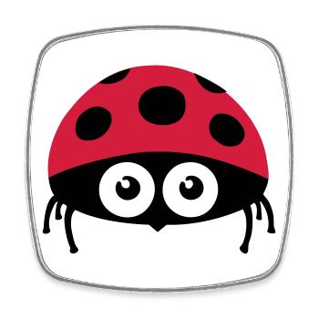 Marienkäfer (ladybug) 02.1 - Viereckiger Kühlschrankmagnet - Weiß - Vorne