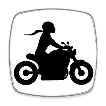 Motorradfahrerin Chopper Bikerin Bikergirl Cruiser - Viereckiger Kühlschrankmagnet - Weiß - Vorne
