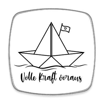 Volle Kraft voraus - Viereckiger Kühlschrankmagnet - Weiß - Vorne