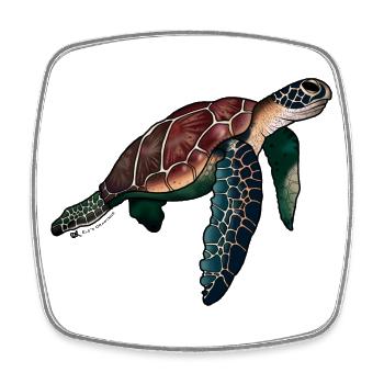 Sea turtle - Square fridge magnet - white - Front