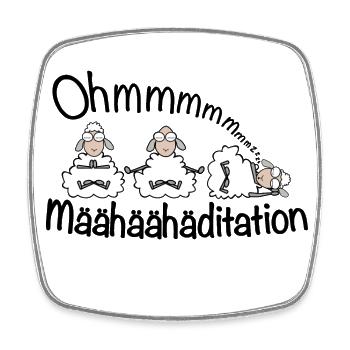 OM Meditation Schafe - Viereckiger Kühlschrankmagnet - Weiß - Vorne
