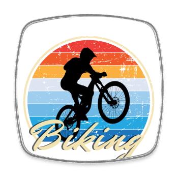 Vélo Cyclisme Vélo cadeau de style vintage - Magnet carré - blanc - Devant