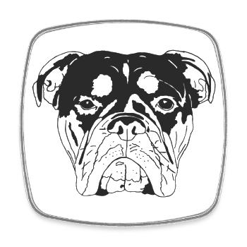 Old English Bulldog - Viereckiger Kühlschrankmagnet - Weiß - Vorne
