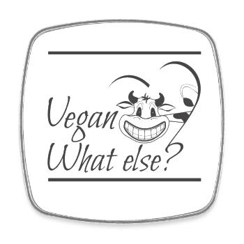 Vegan what else SabinevVegan HerzAufScherz - Square fridge magnet - white - Front