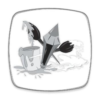 Brush Color Pen Painter Artist Gift - Square fridge magnet - white - Front
