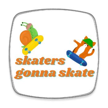Skaters going to Skate - Square fridge magnet - white - Front