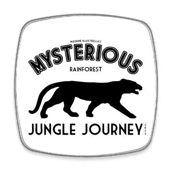 Jaguar Panther Jungle Mystical Rainforest - Square fridge magnet - white - Front