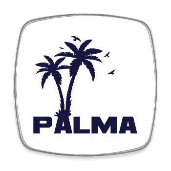 Palma de Mallorca Palmen Spanien Urlaub - Viereckiger Kühlschrankmagnet - Weiß - Vorne