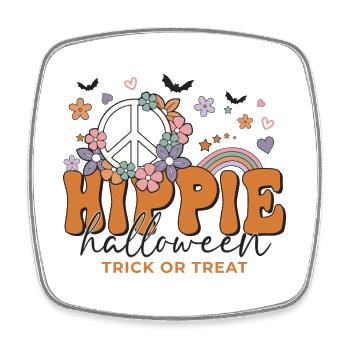 Funny Halloween Saying Hippie Halloween - Square fridge magnet - white - Front