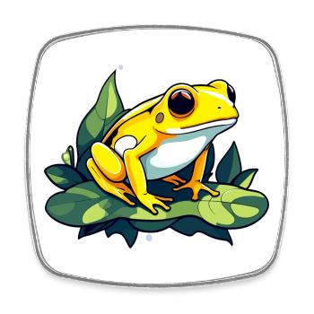 Pfeilgiftfrosch Frosch Zeichnung - Viereckiger Kühlschrankmagnet - Weiß - Vorne
